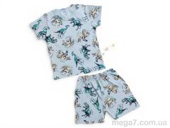 Костюм, Kids-modnik оптом 2620-1 комплект футболка-шорти сірий