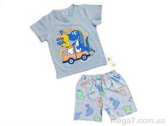 Костюм, Kids-modnik оптом 2620 комплект футболка-шорти сірий
