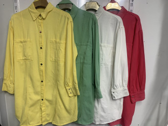 Рубашки джинсовые женские (желтый) оптом 94618250 103001-3