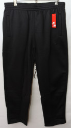 Спортивные штаны мужские БАТАЛ на флисе (black) оптом 54786209 311-24