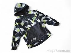 Куртка, Kids-modnik оптом 2253 чорна з салатовим