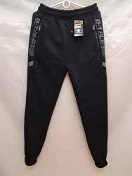 Спортивные штаны мужские на флисе (black) оптом 72948356 7122-34