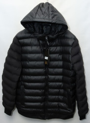 Куртки зимние кожзам мужские FUDIAO БАТАЛ  (black) оптом 92635740 6915-5
