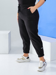 Спортивные штаны женские БАТАЛ на флисе оптом 92438065 196-5
