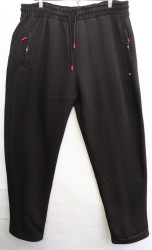 Спортивные штаны мужские БАТАЛ на байке (черный) оптом 41285079 5847-26
