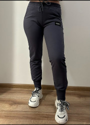 Спортивные штаны женские (серый) оптом 62195478 08-39