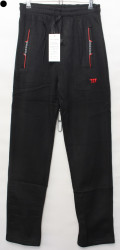 Спортивные штаны мужские на флисе (черный) оптом 25470693 L6701-4
