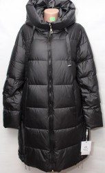 Куртки зимние женские KSA ПОЛУБАТАЛ (черный) оптом 10528493 1048-12