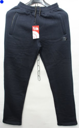 Спортивные штаны мужские на флисе (темно синий) оптом 83670941 02-6