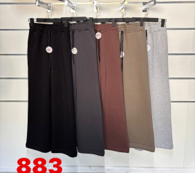 Спортивные штаны женские на флисе (бежевый) оптом 94581732 883-144